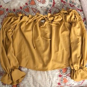 Mustard off the shoulder top